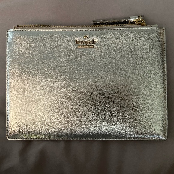 Kate Spade metallic wristlet/pouch - Picture 1 of 3
